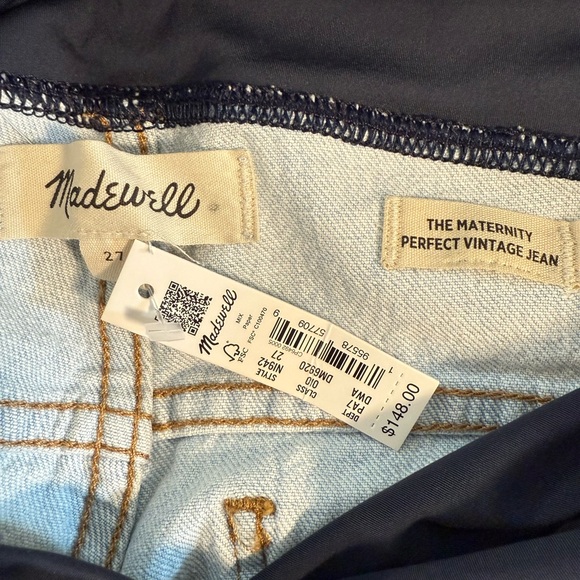 Madewell Maternity Over-the-Belly Perfect Vintage Jeans in Delora Wash NWT - Picture 9 of 9
